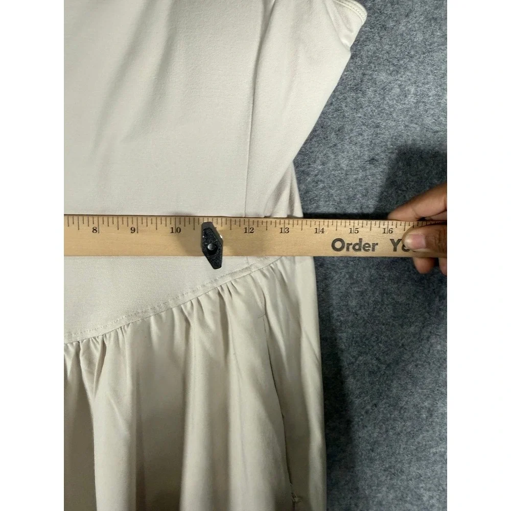 Zella Womens Sleeveless Scoop Neck Maxi Dress Beige Pockets Size L 29953 - Picture 6 of 9